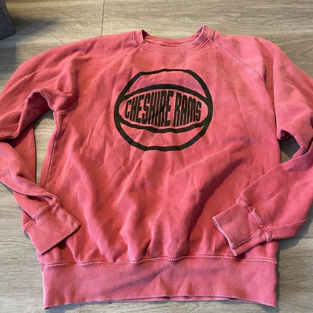 Fan Cloth women's cheshire rams faded graphic long sleeve pullover sweater lrg